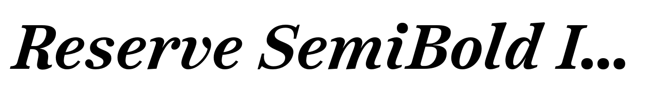 Reserve SemiBold Italic